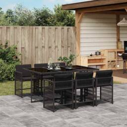 Berkfield Home Garden Dining Set - Black