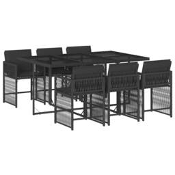 Berkfield Home Garden Dining Set - Black - thumbnail 2