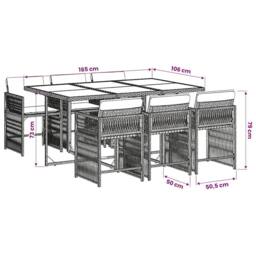 Berkfield Home Garden Dining Set - Black - thumbnail 6