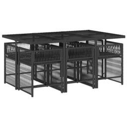 Berkfield Home Garden Dining Set - Black - thumbnail 3