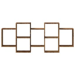 Berkfield Home Wall Shelf Old Wood 159x18x65 cm Engineered Wood in Brown - Size: 159 x 18 x 65 cm - thumbnail 4