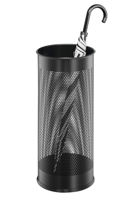 Durable Modern Perforated Steel Umbrella Stand - 29 Litre Black - Size: Medium - image 1