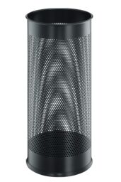 Durable Modern Perforated Steel Umbrella Stand - 29 Litre Black - Size: Medium - thumbnail 2