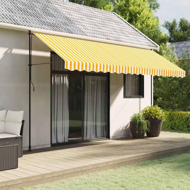 Berkfield Home Replacement Fabric for Awning Valance Yellow & White Stripe 4.5 m - image 1