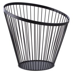 Orsina Tall Oblique Basket With Matte Black Frame, Modern Wire Storage Basket With Angled Design, Durable Metal - thumbnail 2