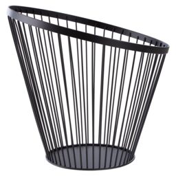 Orsina Tall Oblique Basket With Matte Black Frame, Modern Wire Storage Basket With Angled Design, Durable Metal - thumbnail 3