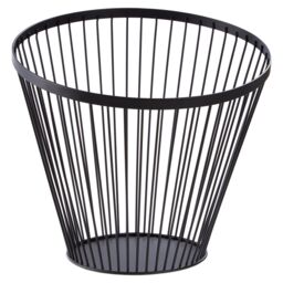 Orsina Tall Oblique Basket With Matte Black Frame, Modern Wire Storage Basket With Angled Design, Durable Metal