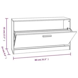 Berkfield Home Shoe Bench High Gloss White 80x24x45 cm Engineered Wood - Size: 80 x 24 x 45 cm - thumbnail 9