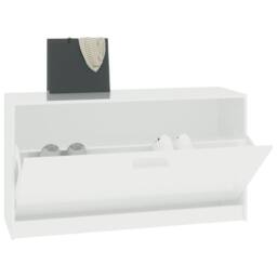 Berkfield Home Shoe Bench High Gloss White 80x24x45 cm Engineered Wood - Size: 80 x 24 x 45 cm - thumbnail 4