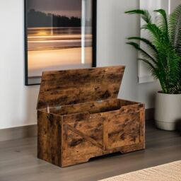 Rafaelo Mobilia Storage Bench with Lid in Brown - thumbnail 2