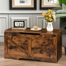 Rafaelo Mobilia Storage Bench with Lid in Brown - thumbnail 4