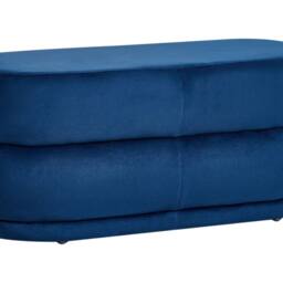 Wyld and Coco Lux Velvet Navy Blue Upholstered Bed Bench - thumbnail 2