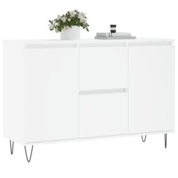 Berkfield Home Sideboard White 104x35x70 cm Engineered Wood - Size: 104 x 35 x 70 cm - thumbnail 3