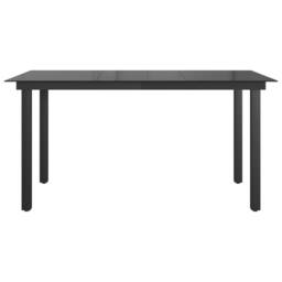Berkfield Home Garden Table Black 150x90x74 cm Aluminium & Glass - Size: 150 x 90 x 74 cm - thumbnail 5