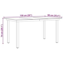 Berkfield Home Garden Table Black 150x90x74 cm Aluminium & Glass - Size: 150 x 90 x 74 cm - thumbnail 9