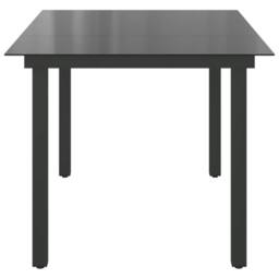 Berkfield Home Garden Table Black 150x90x74 cm Aluminium & Glass - Size: 150 x 90 x 74 cm - thumbnail 6