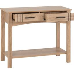 Seconique Tessa 2 Drawer Console Table in Natural - thumbnail 3