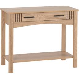 Seconique Tessa 2 Drawer Console Table in Natural - thumbnail 2