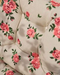 Dibor Set of 4 Vintage Rose Green Summer Outdoor Garden Chair Seat Pad Cushions W40 x L40cm - Size: 40 cm x 40 cm - thumbnail 3