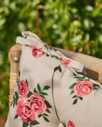 Dibor Set of 4 Vintage Rose Green Summer Outdoor Garden Chair Seat Pad Cushions W40 x L40cm - Size: 40 cm x 40 cm - thumbnail 4