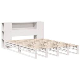 Berkfield Home Bookcase Bed without Mattress White 150x200 cm King Size Solid Wood - thumbnail 3