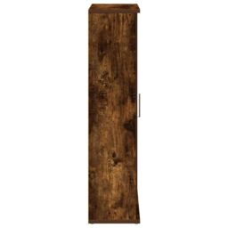 Berkfield Home Bathroom Cabinet with Roll Holder Smoked Oak 39x22x90 cm in Brown - Size: 39 x 22 x 90 cm - thumbnail 6