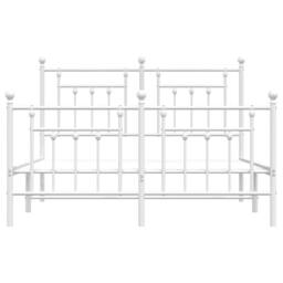 Berkfield Home Metal Bed Frame with Headboard & Footboard White 140x200 cm - thumbnail 6