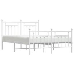 Berkfield Home Metal Bed Frame with Headboard & Footboard White 140x200 cm - thumbnail 5