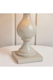Netlighting Marsham Table Lamp Ivory Linen Effect Taupe Painted Wood E14 in White - thumbnail 4