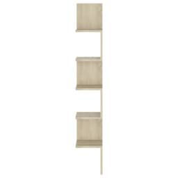 Berkfield Home Wall Corner Shelf Sonoma Oak 20x20x127.5 cm Engineered Wood in Light Oak - thumbnail 4