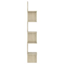 Berkfield Home Wall Corner Shelf Sonoma Oak 20x20x127.5 cm Engineered Wood in Light Oak - thumbnail 3