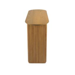 sweeek Oval console rubberwood & oak-effect veneer in Brown - thumbnail 6