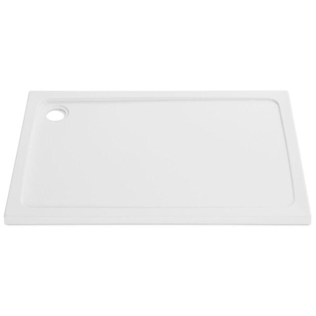 Clifton 900mm x 760mm RECTANGULAR Shower Tray - STONE RESIN in White - image 1