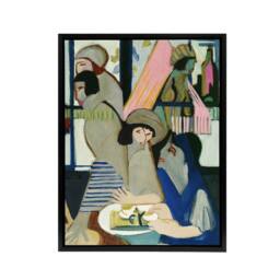 "Artery8 The Cafe Abstract Painting Kirchner Black Framed Canvas Wall Art Print - Size: W12"" x H16""" - thumbnail 1