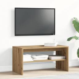 Berkfield Home TV Cabinet Artisan Oak 80x40x40 cm Engineered Wood in Brown - Size: 80 x 40 x 40 cm - thumbnail 3