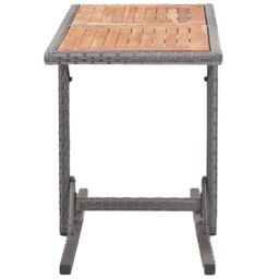 Berkfield Home Garden Table Anthracite Poly Rattan & Solid Acacia Wood in Black - thumbnail 3