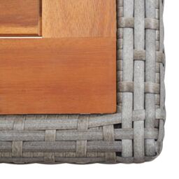 Berkfield Home Garden Table Anthracite Poly Rattan & Solid Acacia Wood in Black - thumbnail 4