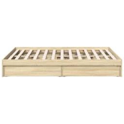 Berkfield Home Modern Bed Frame with Drawers without Mattress Sonoma Oak 120x200 cm in Light Tan - Size: Small Double - thumbnail 5