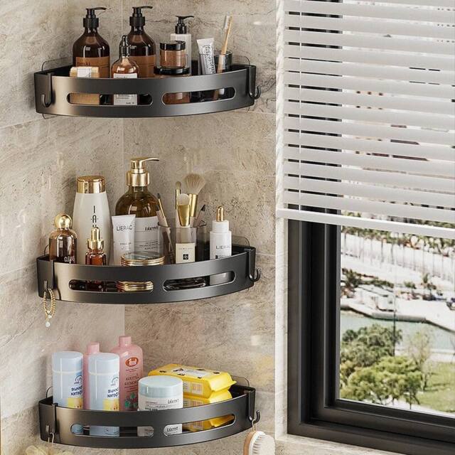 Kelvenix 3 layer Organiser Storage Rack Corner Shower Caddy Self in Black - image 1