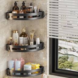 Kelvenix 3 layer Organiser Storage Rack Corner Shower Caddy Self in Black
