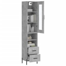 Berkfield Home Highboard Concrete Grey 34.5x34x180 cm Engineered Wood - thumbnail 3