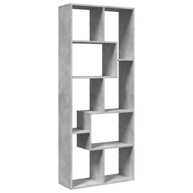 Berkfield Home Room Divider Bookcase Concrete Grey 67x25x161.5 cm Engineered Wood - image 1
