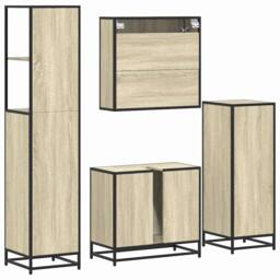 Berkfield Home 4¬†Piece Bathroom Furniture Set¬†Sonoma Oak Engineered Wood in Brown - thumbnail 8