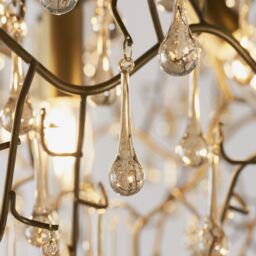 Netlighting 'RIMINI' Stylish Dimmable Indoor Modern 4 Light Glass Ceiling Pendant in Gold - thumbnail 4