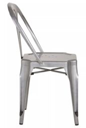 Orsina Grey Chair with Metal Frame, Comfy Grey Outdoor Metal Chair, Effortless Cleaning Metal Chair - thumbnail 3
