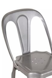 Orsina Grey Chair with Metal Frame, Comfy Grey Outdoor Metal Chair, Effortless Cleaning Metal Chair - thumbnail 6