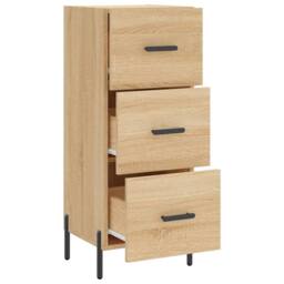 Berkfield Home Sideboard Sonoma Oak 34.5x34x90 cm Engineered Wood in Light Tan - thumbnail 5