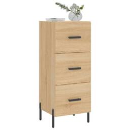 Berkfield Home Sideboard Sonoma Oak 34.5x34x90 cm Engineered Wood in Light Tan - thumbnail 1
