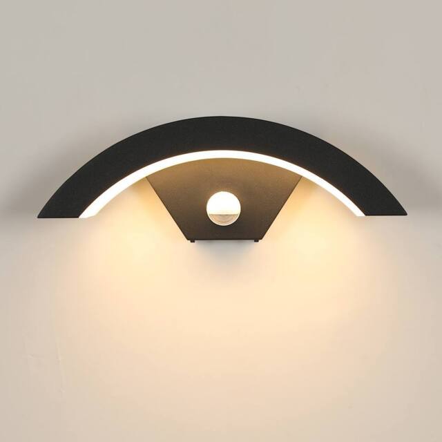 Pheashine Stylish Outdoor Wall Sconce with Motion Sensor 29x10cm IP65 24W 3000K in Black - Size: 29x10 cm - image 1