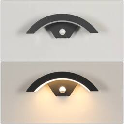 Pheashine Stylish Outdoor Wall Sconce with Motion Sensor 29x10cm IP65 24W 3000K in Black - Size: 29x10 cm - thumbnail 2